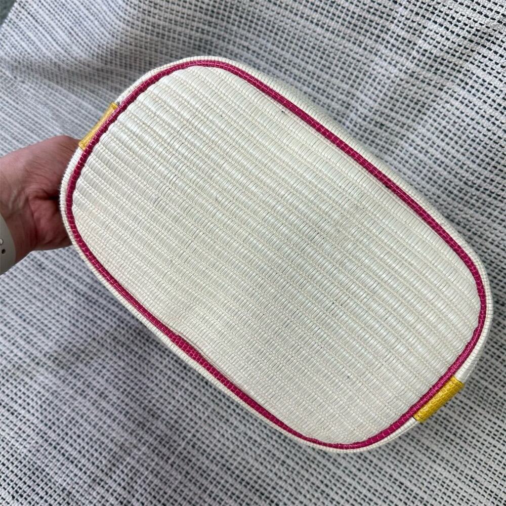 Vintage Rainbow 80s 90s Shoulder Bag‎ Woven Straw Maximalist Colorful Retro - Picture 13 of 14